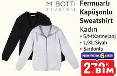M.BOTTİ STUDİO'S KADIN FERMUARLI KAPÜŞONLU SWEATSHİRT M.BOTTİ STUDİO'S KADIN FERMUARLI KAPÜŞONLU SWEATSHİRT